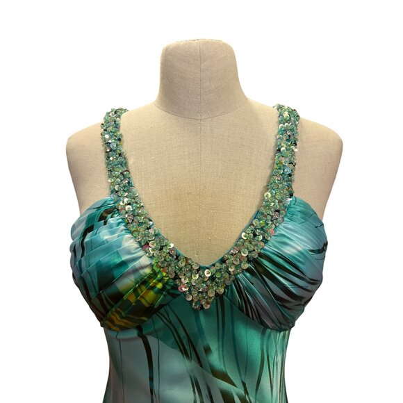 David's Bridal Elegant Sleeveless Beaded Maxi Dress With Back Cutouts Size S - Picture 2 of 12